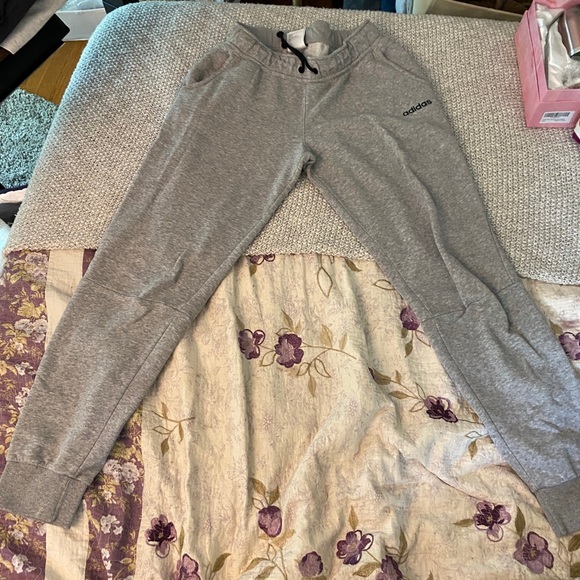 ADIDAS Fleece Jogger - heather grey (sz small) - Picture 4 of 9